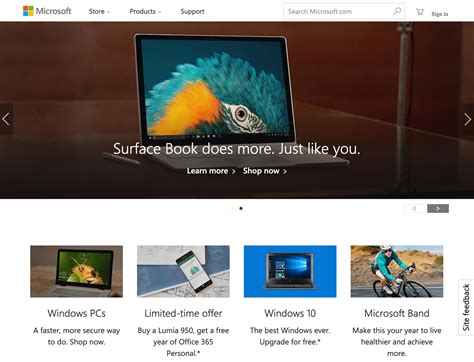 microsoft website.